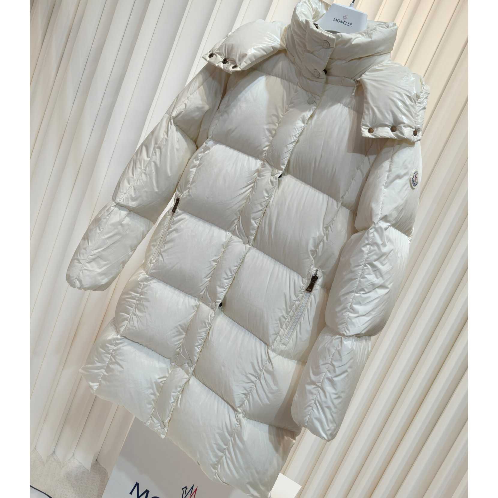 Moncler Litte Square-Quilted Hooded Long Down Jacket - EUR FASHION