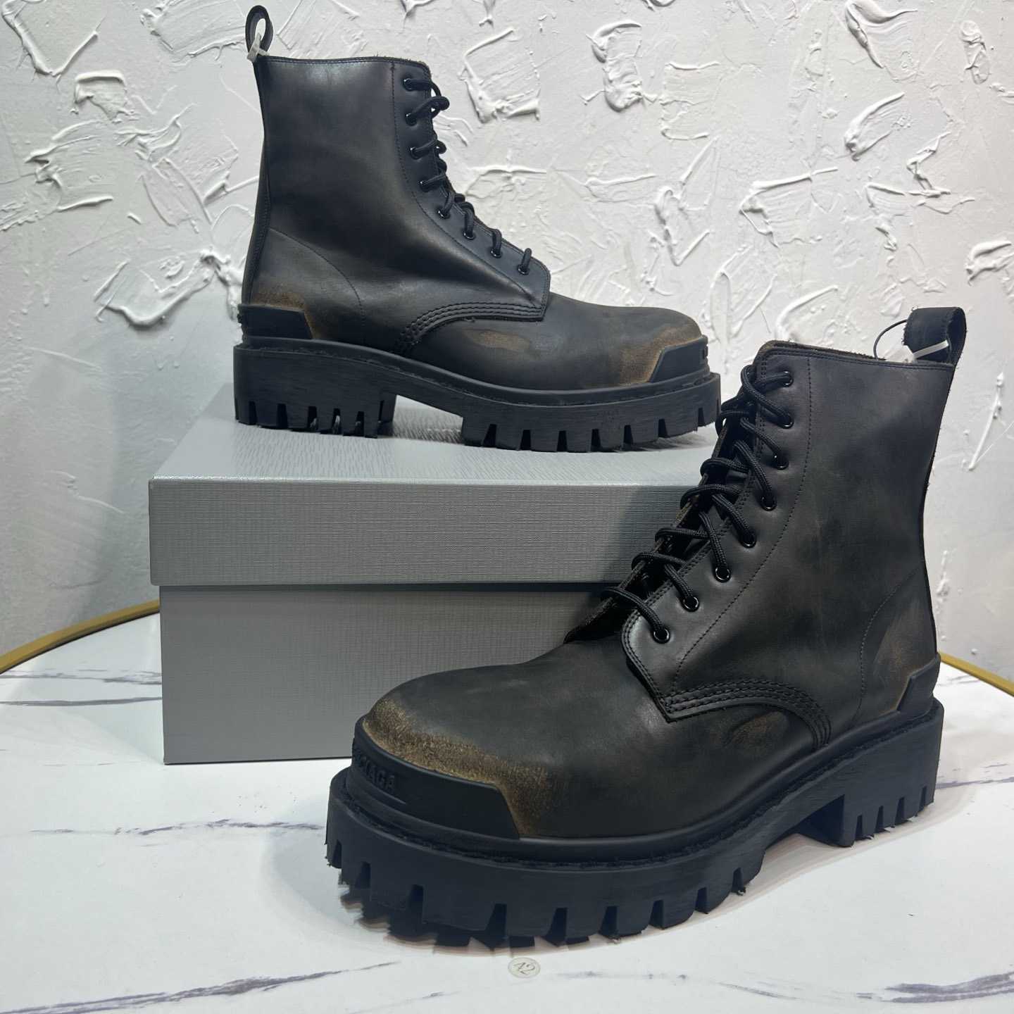 Balenciaga Strike Boot 'Worn-Out - Black Brown' - EUR FASHION