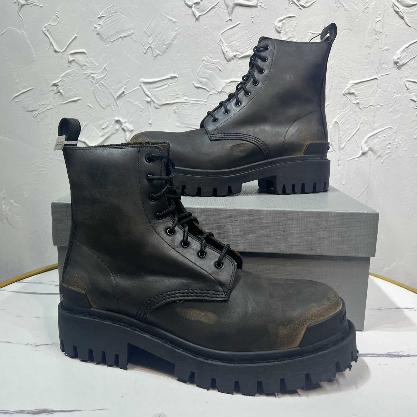 Balenciaga Strike Boot 'Worn-Out - Black Brown' - EUR FASHION
