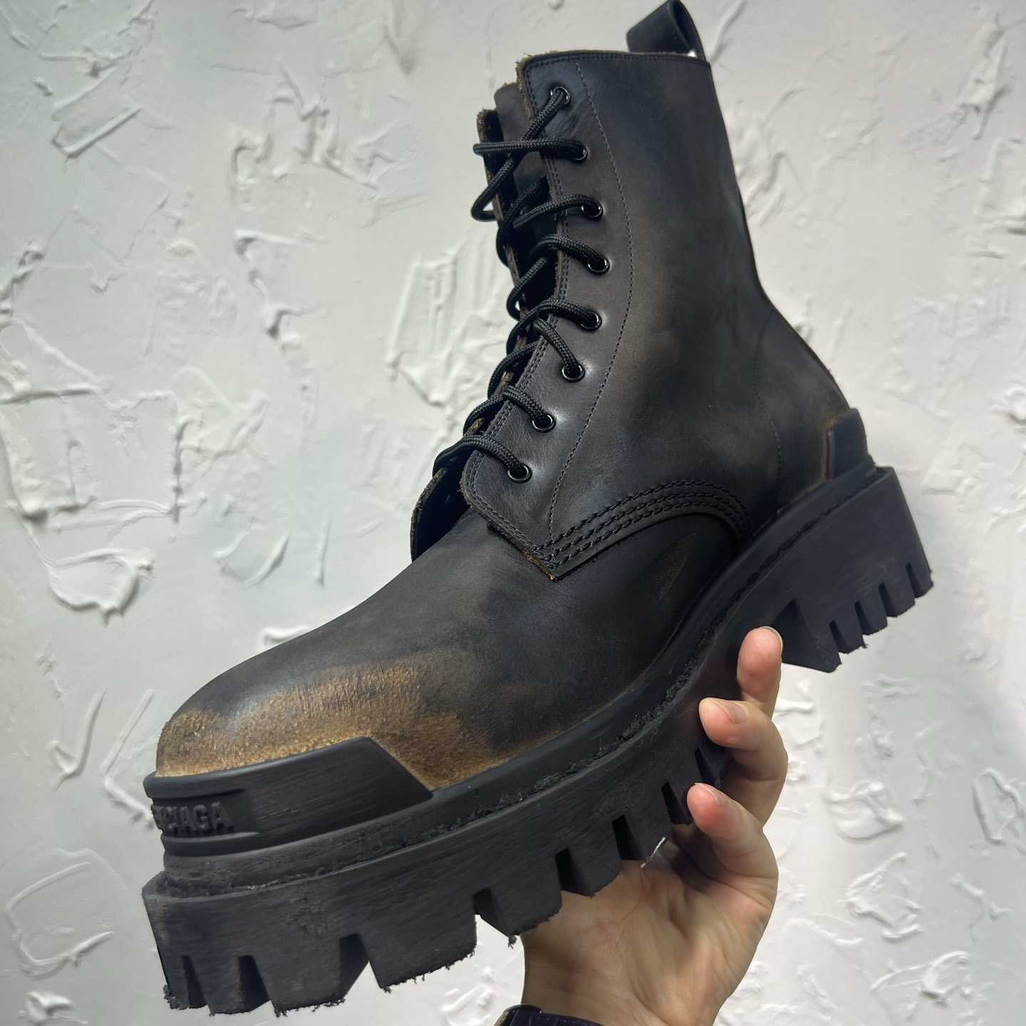 Balenciaga Strike Boot 'Worn-Out - Black Brown' - EUR FASHION