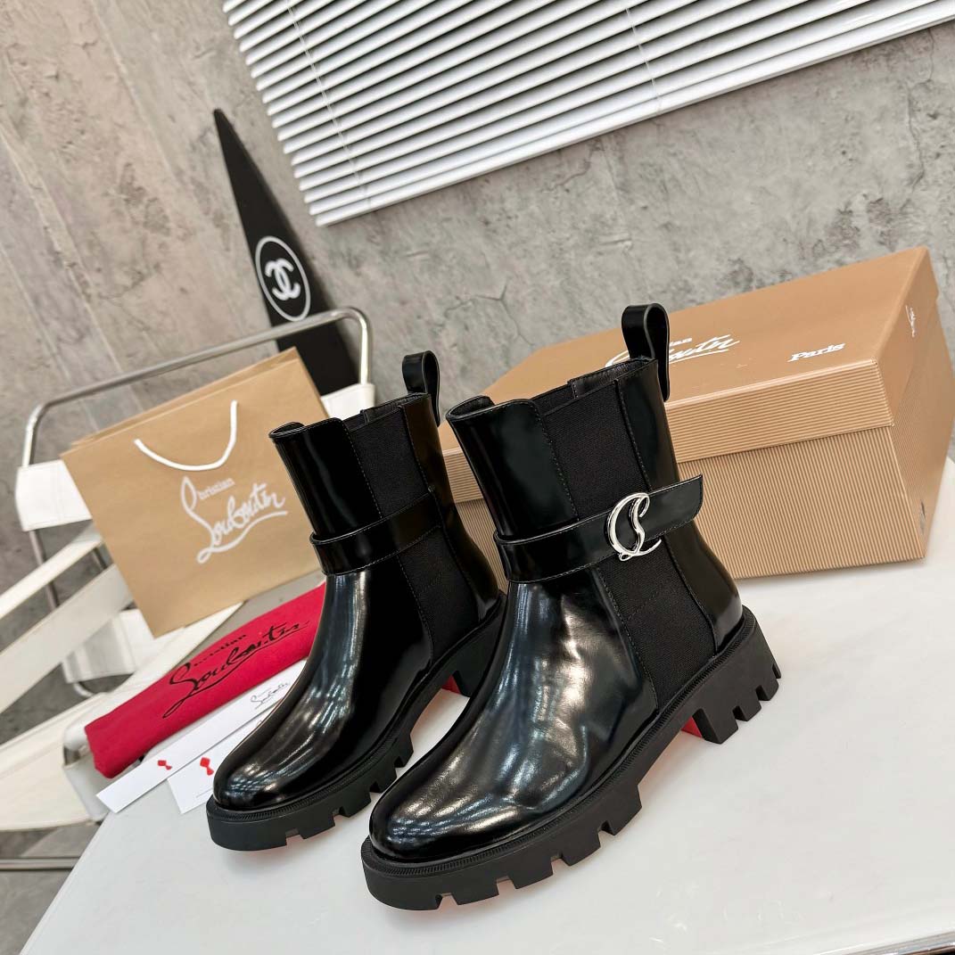 Christian Louboutin CL Chelsea Booty Lug Boots - EUR FASHION