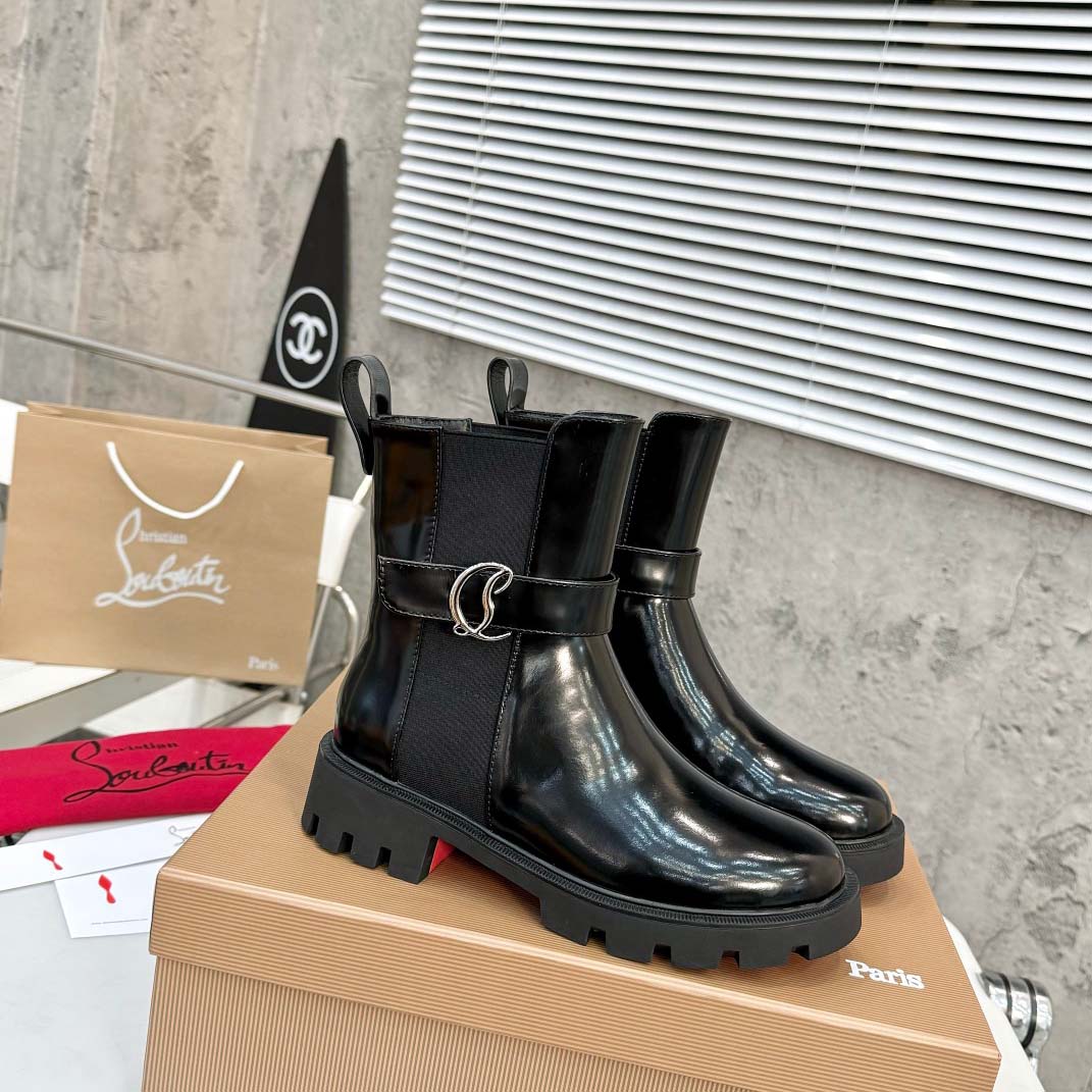 Christian Louboutin CL Chelsea Booty Lug Boots - EUR FASHION