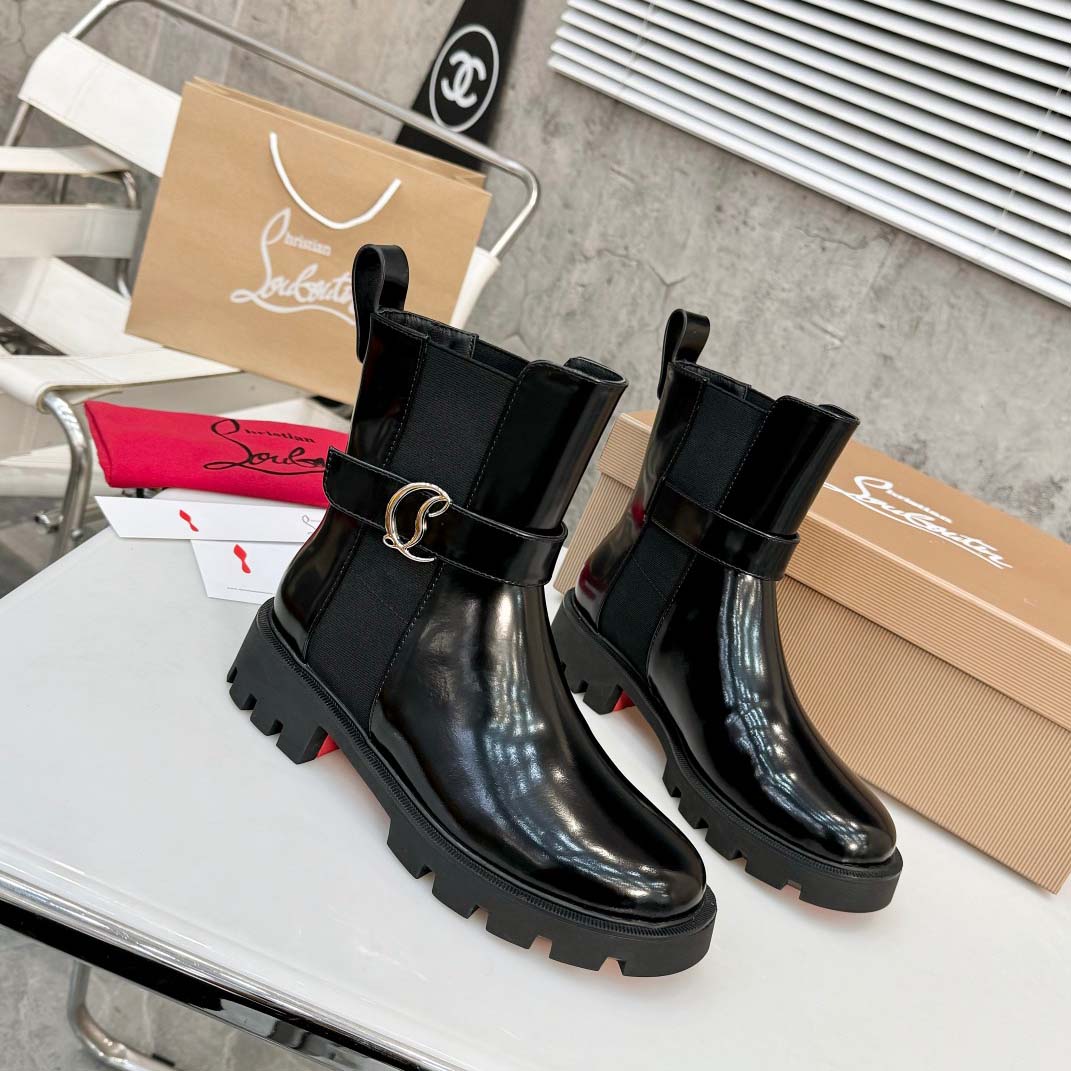 Christian Louboutin CL Chelsea Booty Lug Boots - EUR FASHION