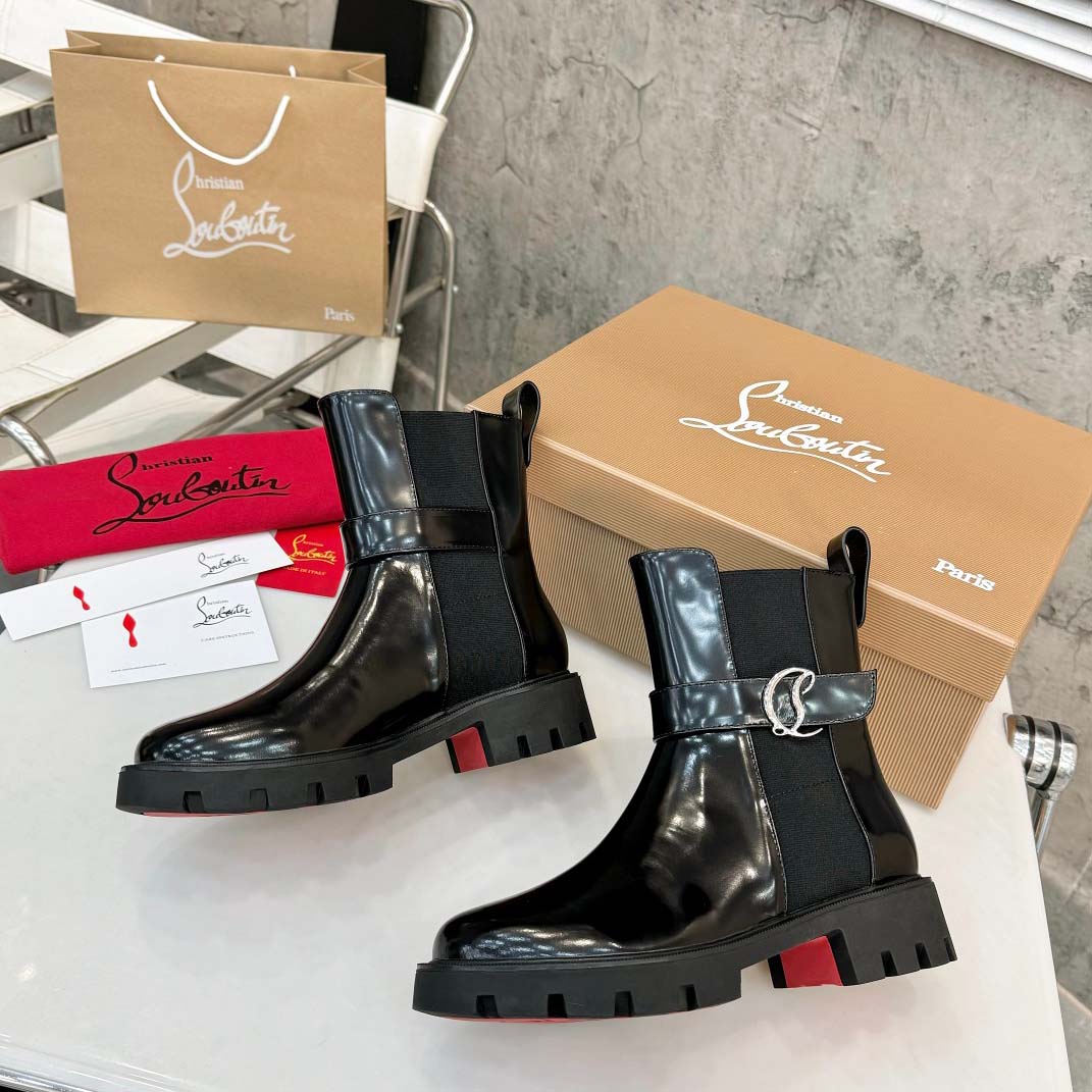Christian Louboutin CL Chelsea Booty Lug Boots - EUR FASHION