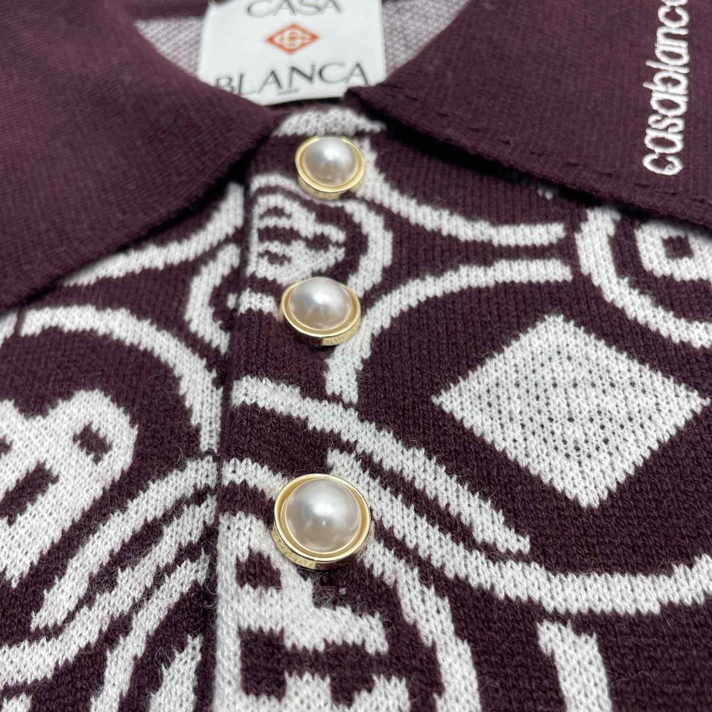 Casablanca Monogram Cotton Knit Polo shirt    Z6027 - EUR FASHION