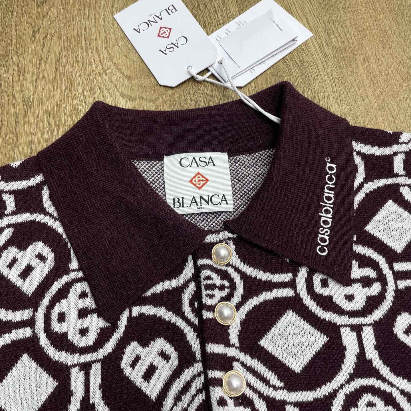 Casablanca Monogram Cotton Knit Polo shirt    Z6027 - EUR FASHION