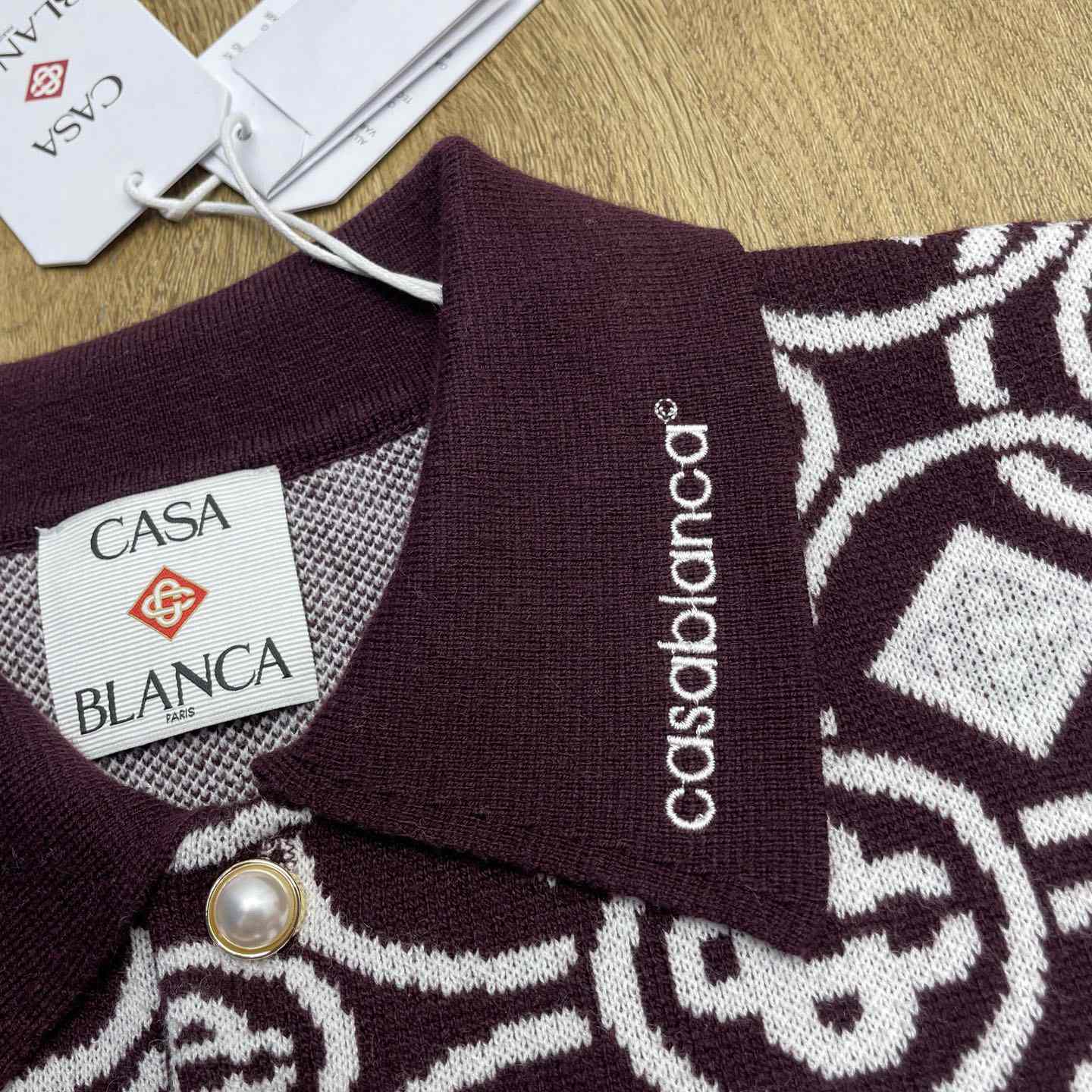 Casablanca Monogram Cotton Knit Polo shirt    Z6027 - EUR FASHION