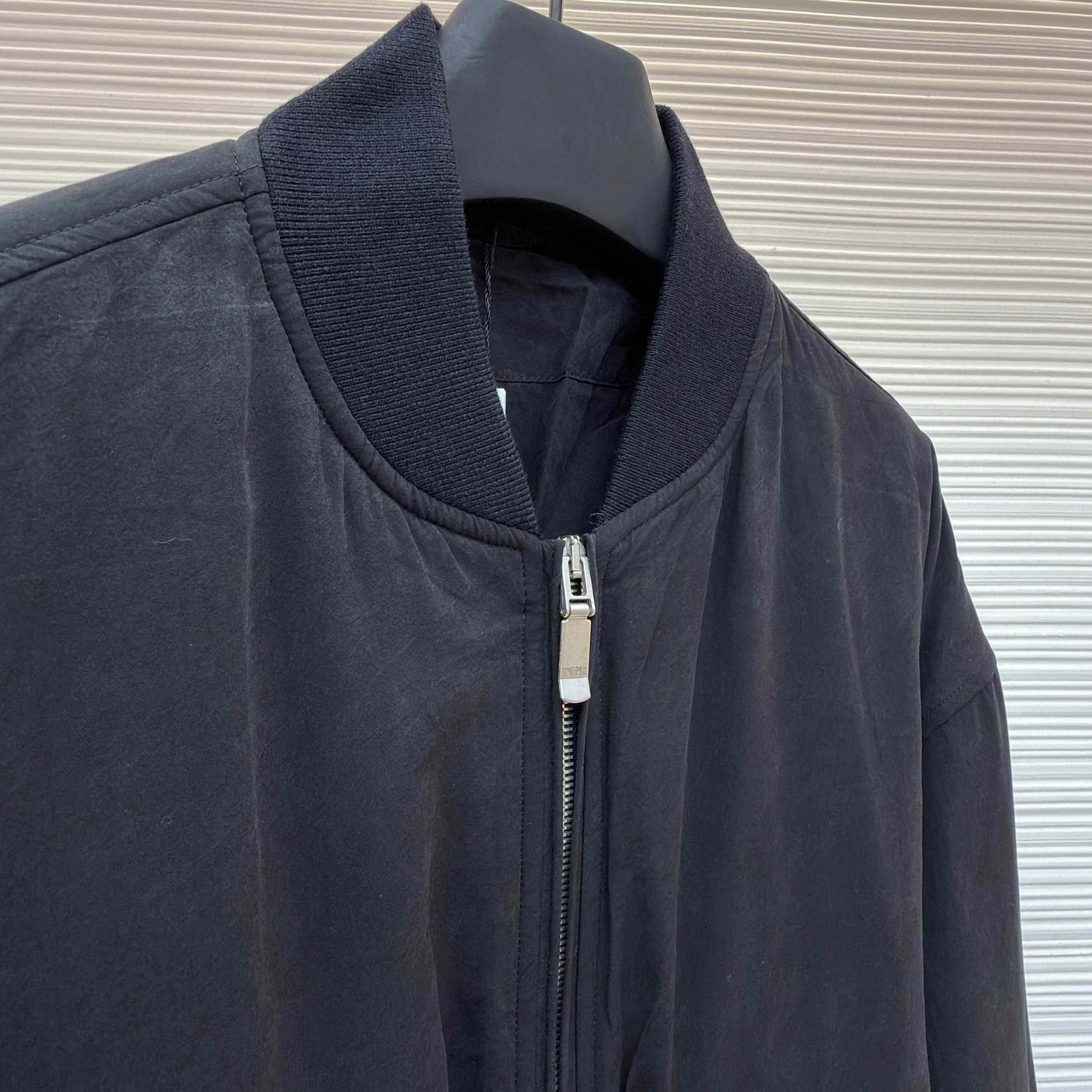 Dior x Stone Island Habotai Silk Blend Bomber Jacket Black  - EUR FASHION