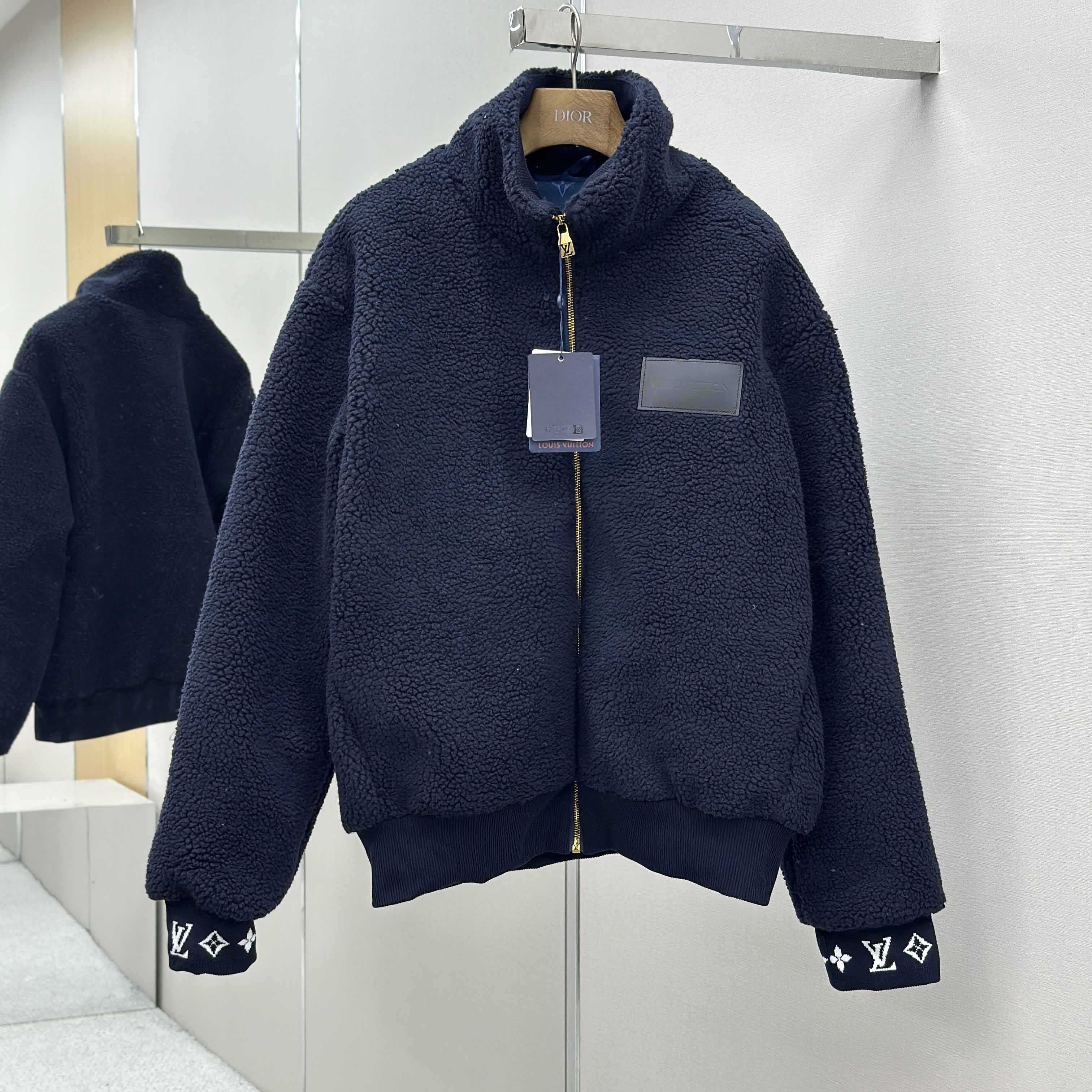 Louis Vuitton Leather Patch Fleece Blouson   1AGLXL - EUR FASHION