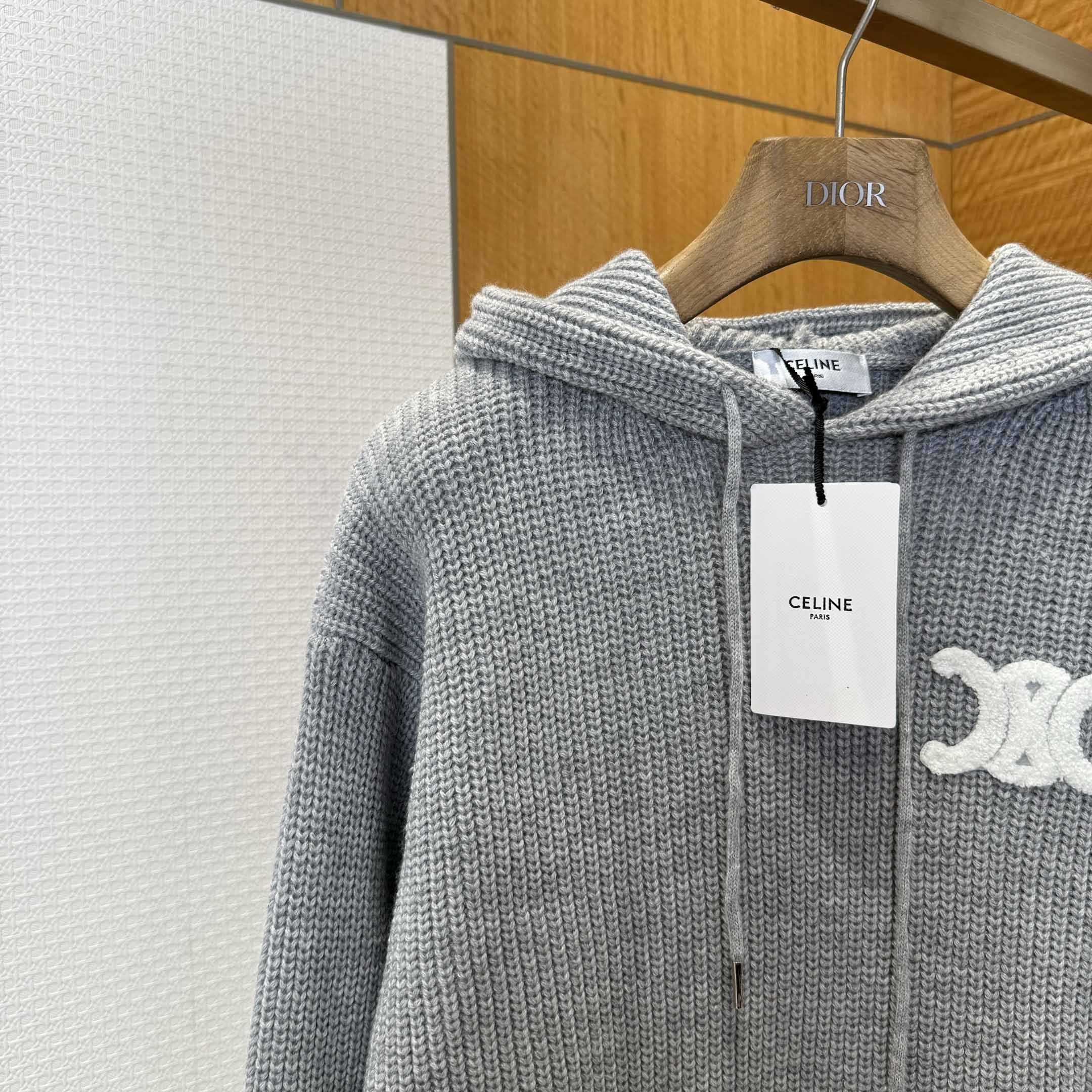 Celine Hooded Sweater In Ribbed Wool - EUR FASHION