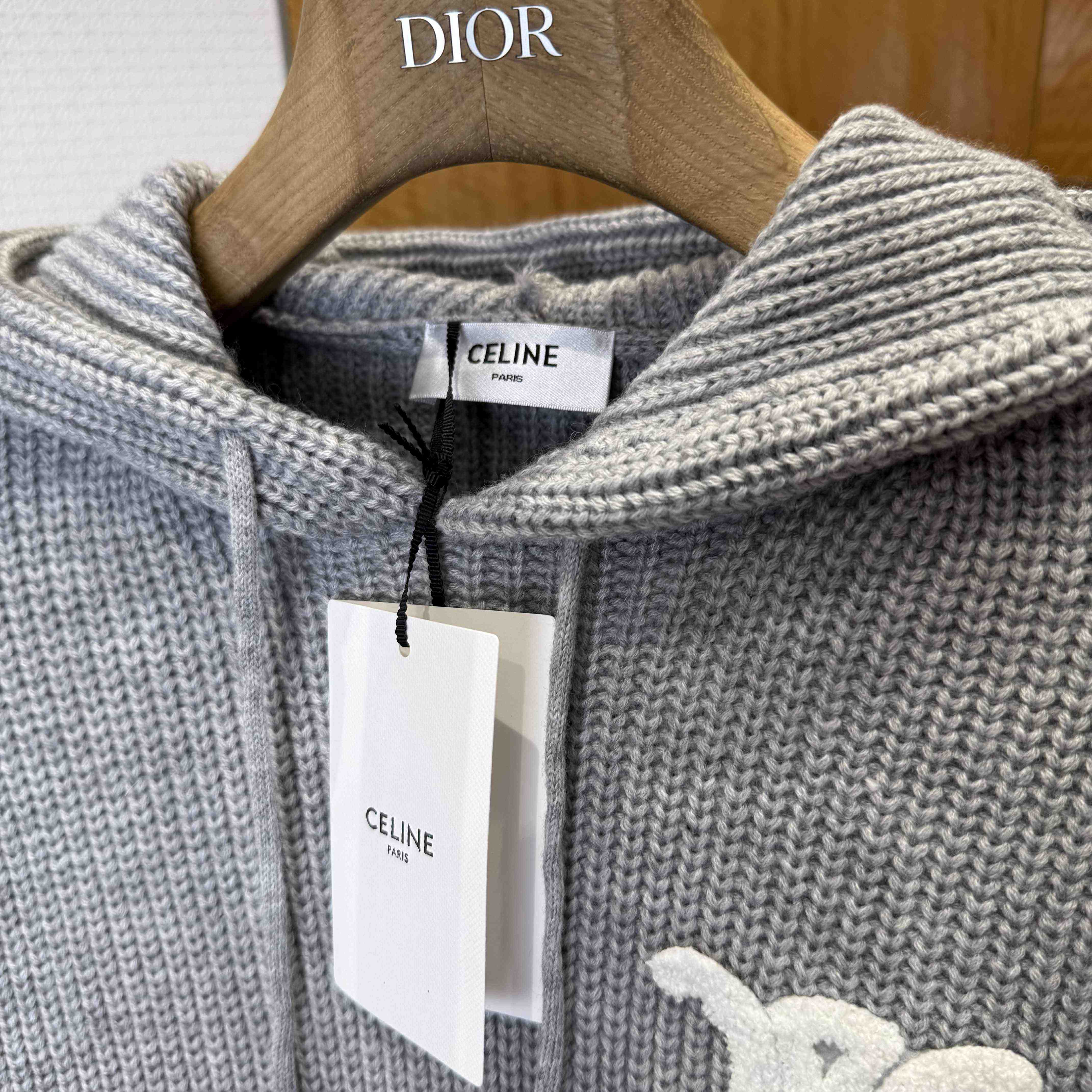 Celine Hooded Sweater In Ribbed Wool - EUR FASHION