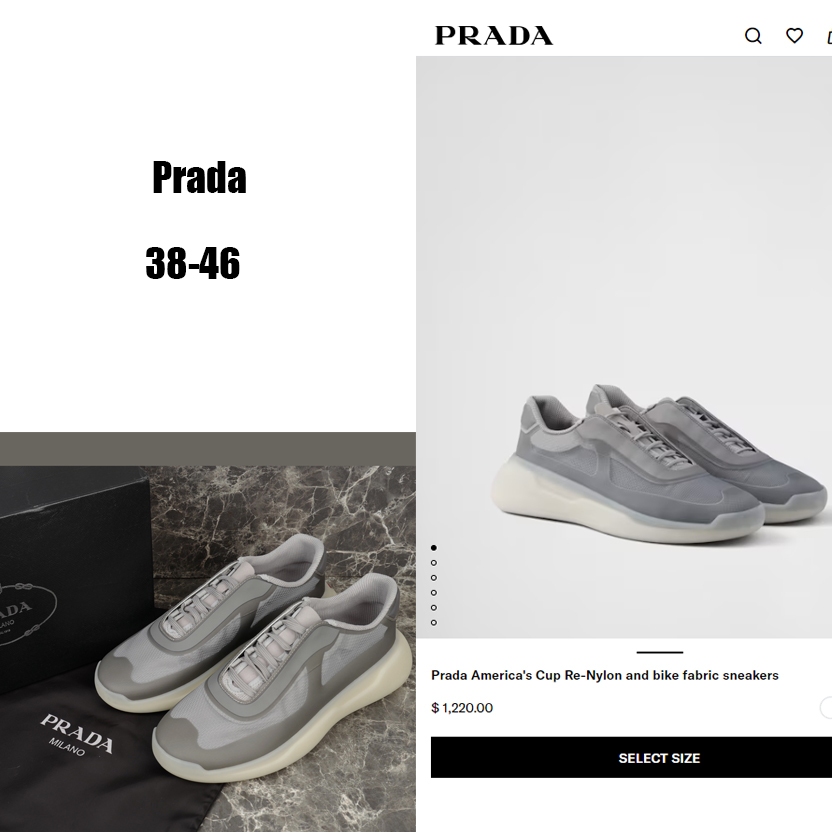 Prada America's Cup Re-Nylon And Bike Fabric Sneakers - EUR FASHION