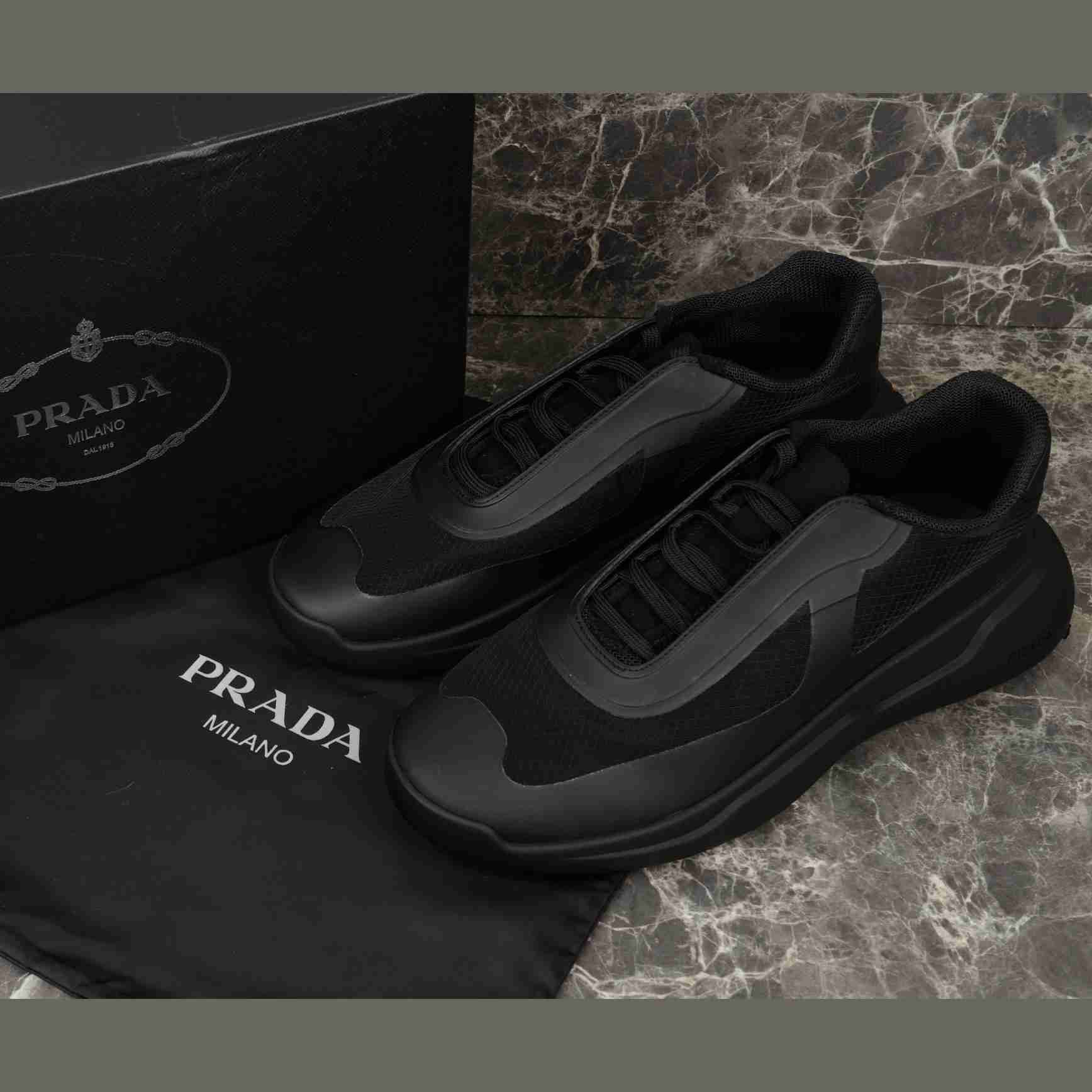 Prada America's Cup Re-Nylon And Bike Fabric Sneakers - EUR FASHION