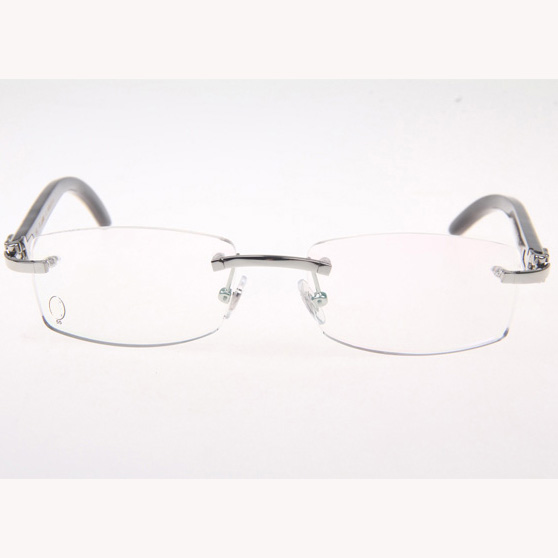 Cartier CT_3524012 White Mix Black Buffalo Eyeglasses In Silver - EUR FASHION