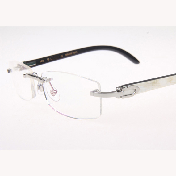 Cartier CT_3524012 White Mix Black Buffalo Eyeglasses In Silver - EUR FASHION