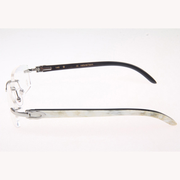 Cartier CT_3524012 White Mix Black Buffalo Eyeglasses In Silver - EUR FASHION