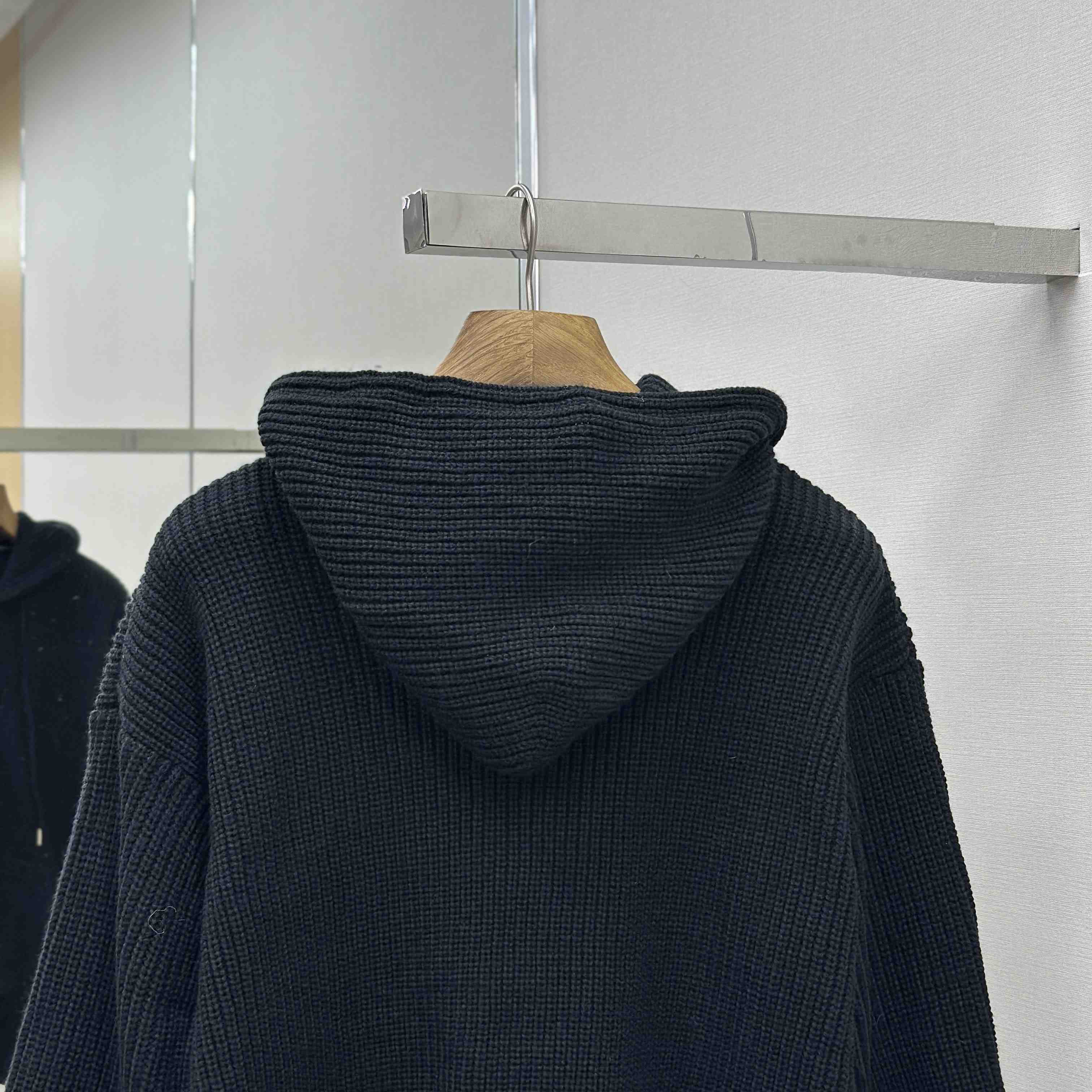 Celine Hooded Cardigan In Ribbed Wool - EUR FASHION