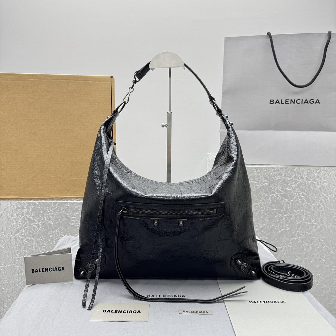 Balenciaga Le City Hobo Bag Medium In Black - EUR FASHION