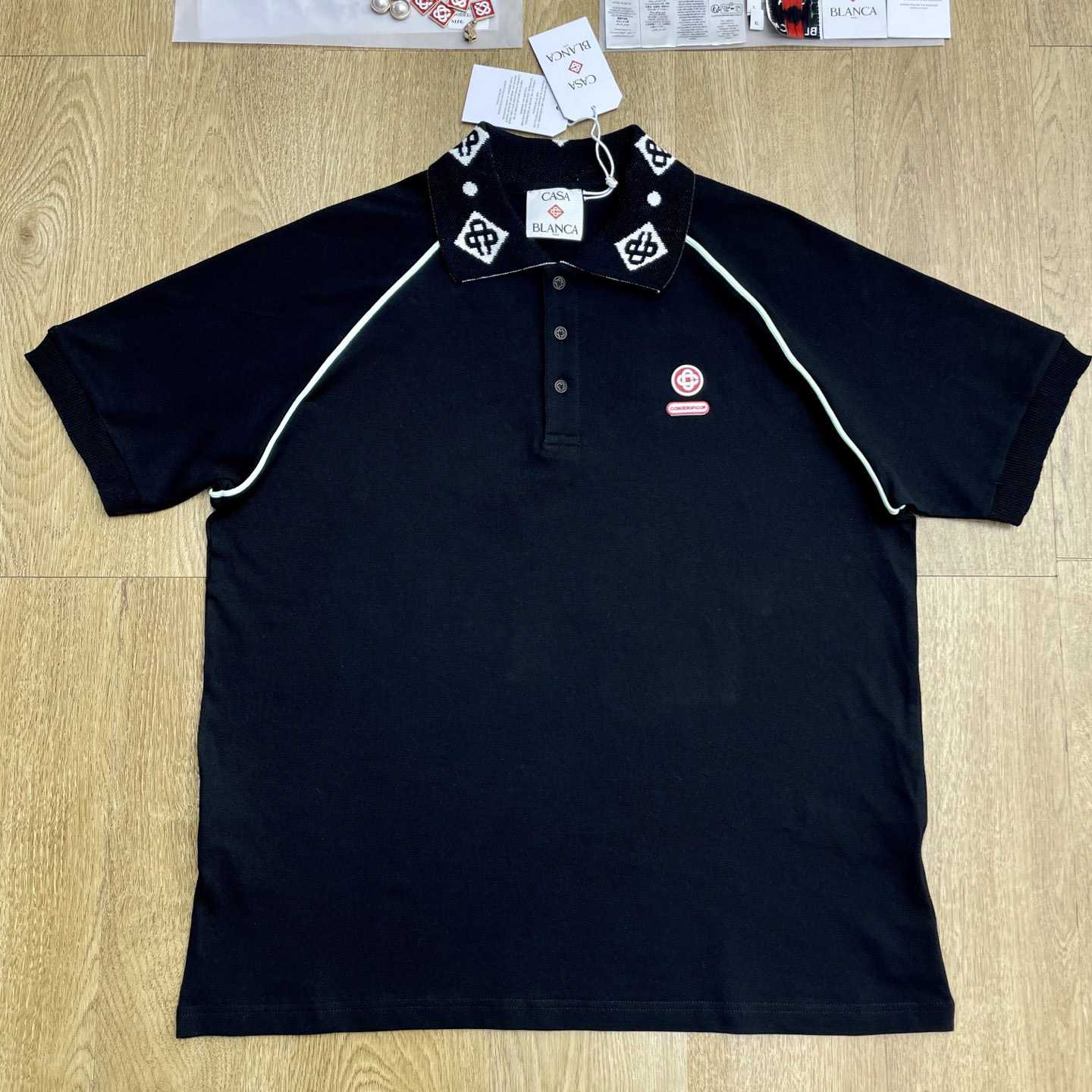 Casablanca Chenille Collar Raglan Polo Shirt   c1107 - EUR FASHION