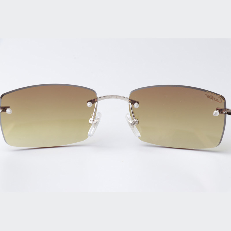 Cartier CT_3524012 White Buffalo Sunglasses In Silver Brown - EUR FASHION