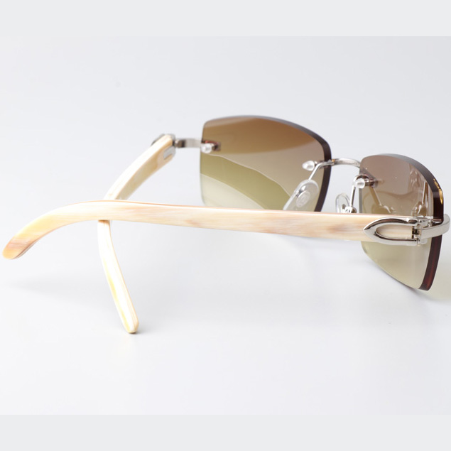 Cartier CT_3524012 White Buffalo Sunglasses In Silver Brown - EUR FASHION