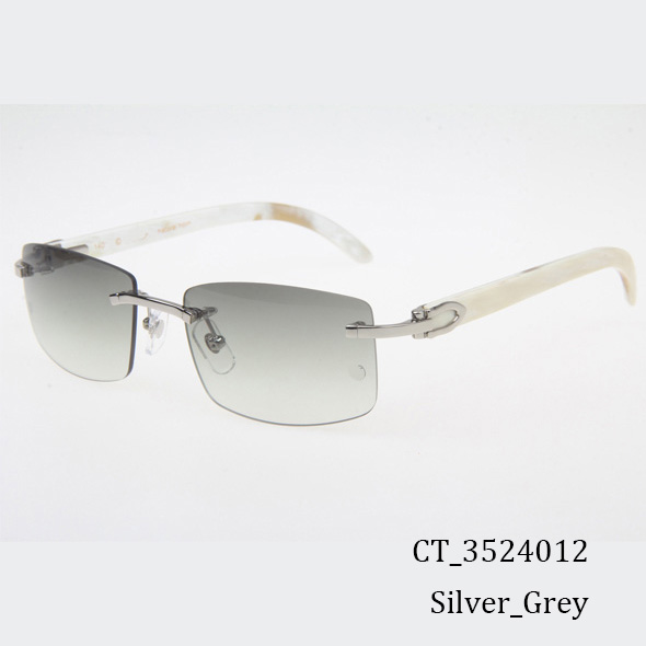Cartier CT_3524012 White Buffalo Sunglasses In Silver Grey - EUR FASHION