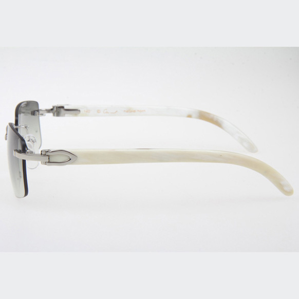 Cartier CT_3524012 White Buffalo Sunglasses In Silver Grey - EUR FASHION