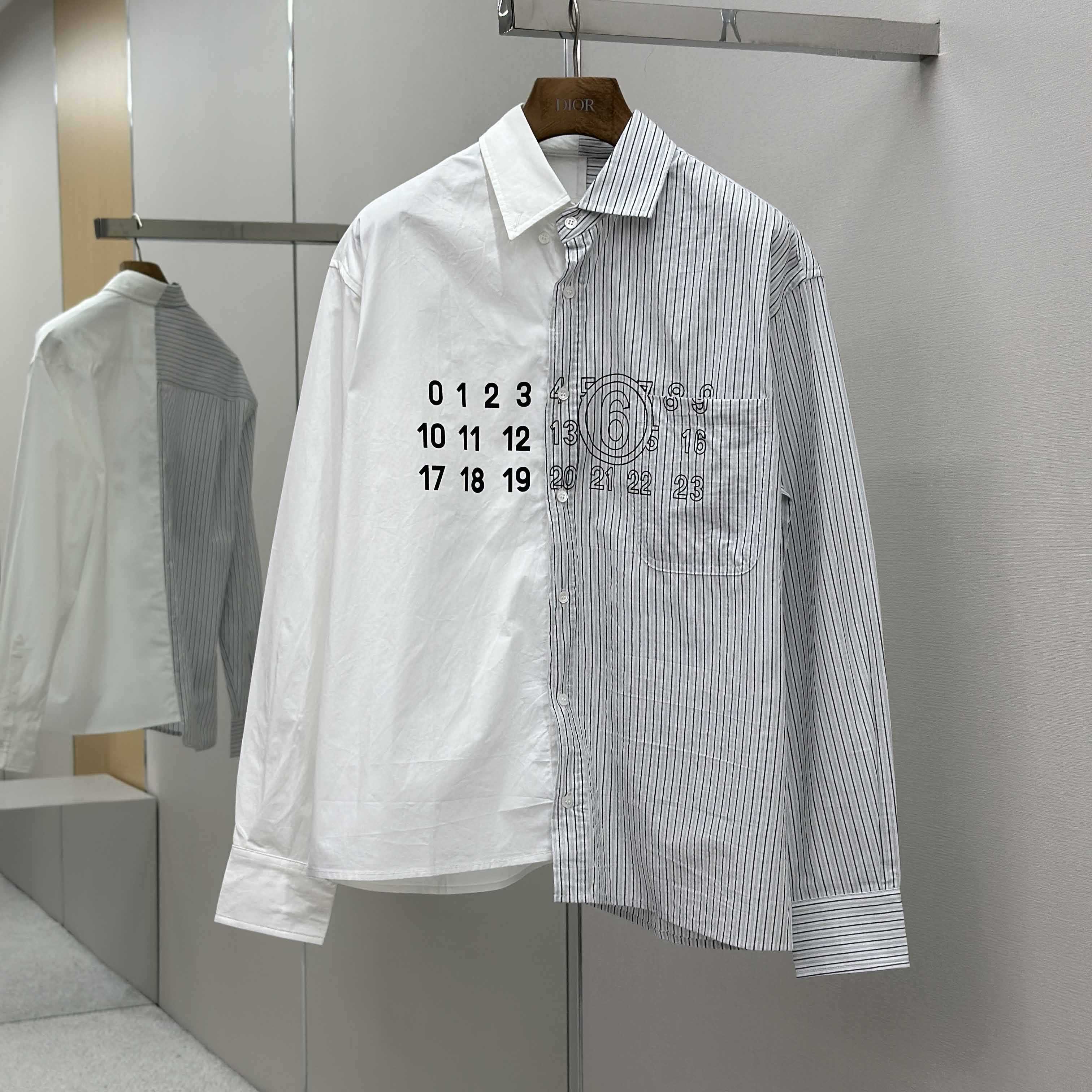 Maison Margiela Striped Panelled Shirt - EUR FASHION