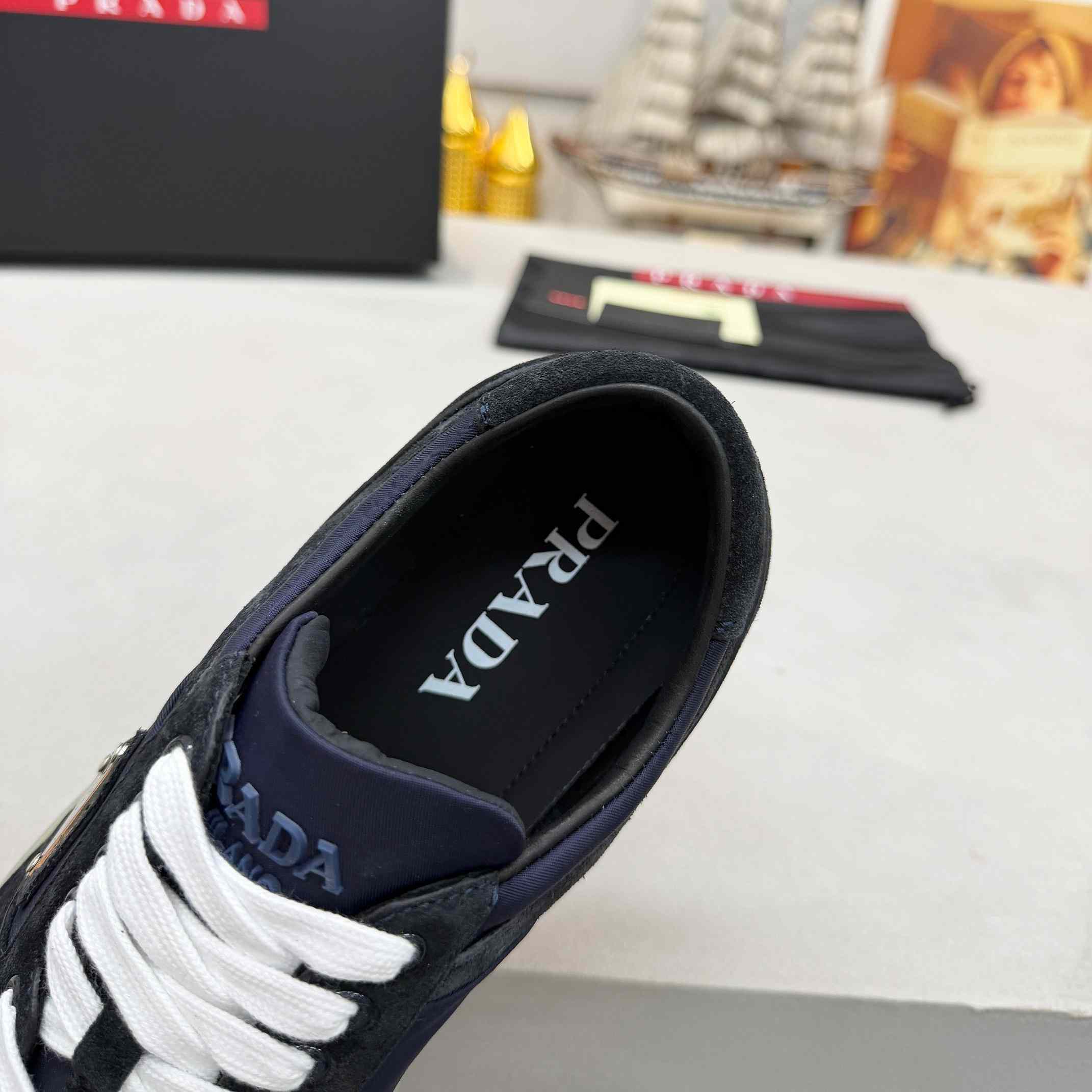 Prada Downtown Eyelets-detail Suede Sneakers - EUR FASHION