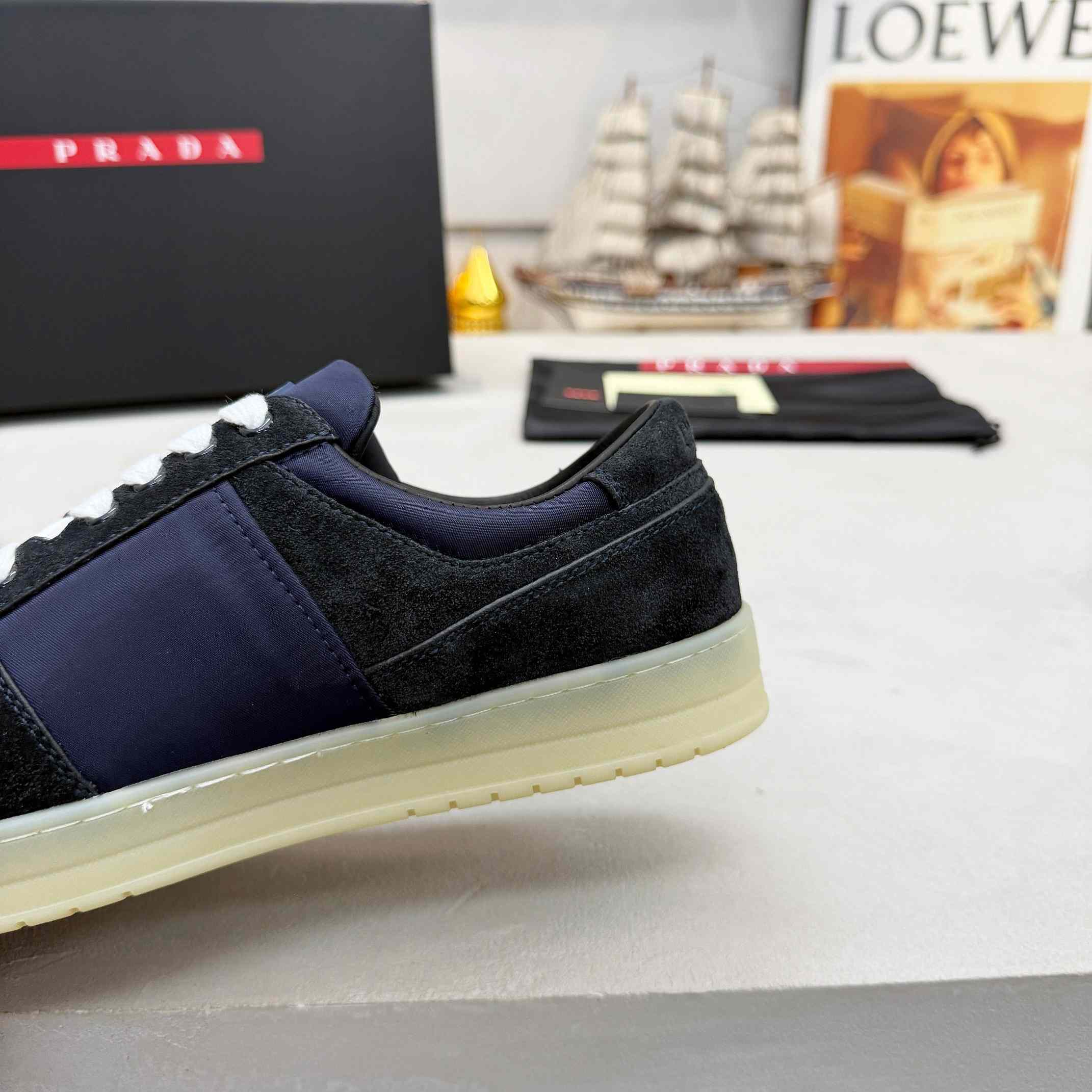 Prada Downtown Eyelets-detail Suede Sneakers - EUR FASHION