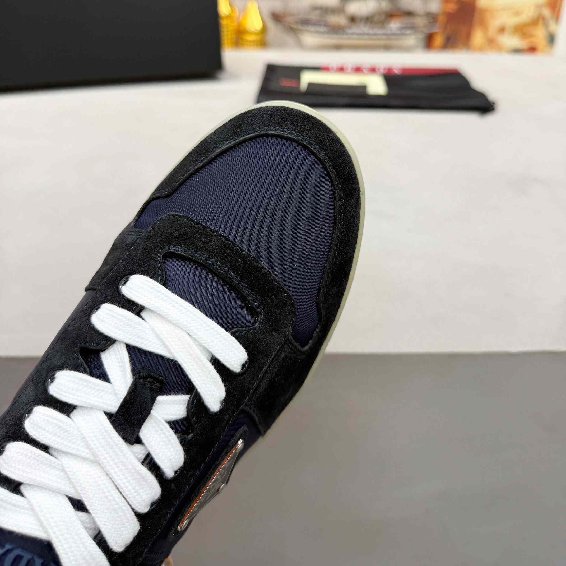 Prada Downtown Eyelets-detail Suede Sneakers - EUR FASHION