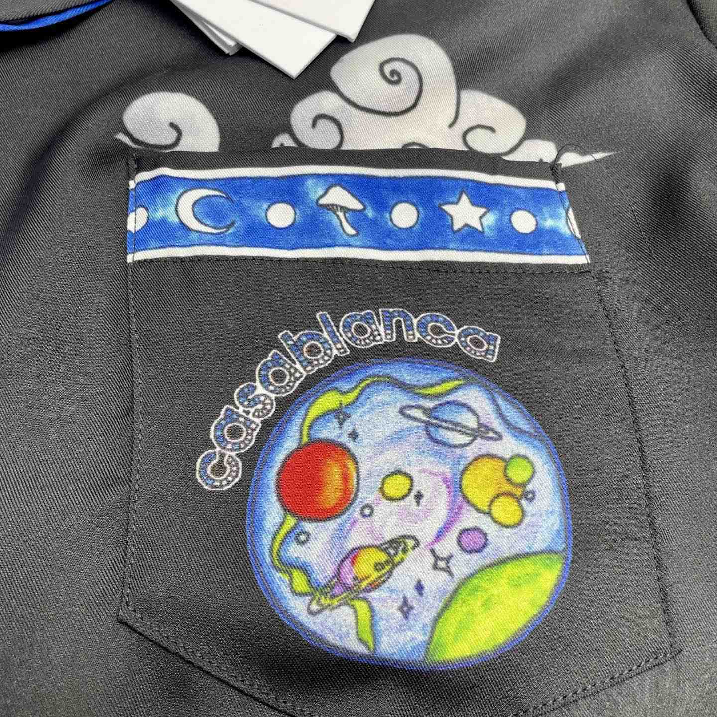 Casablanca The Four Elements Long Sleeve Silk Shirt   CA3546 - EUR FASHION