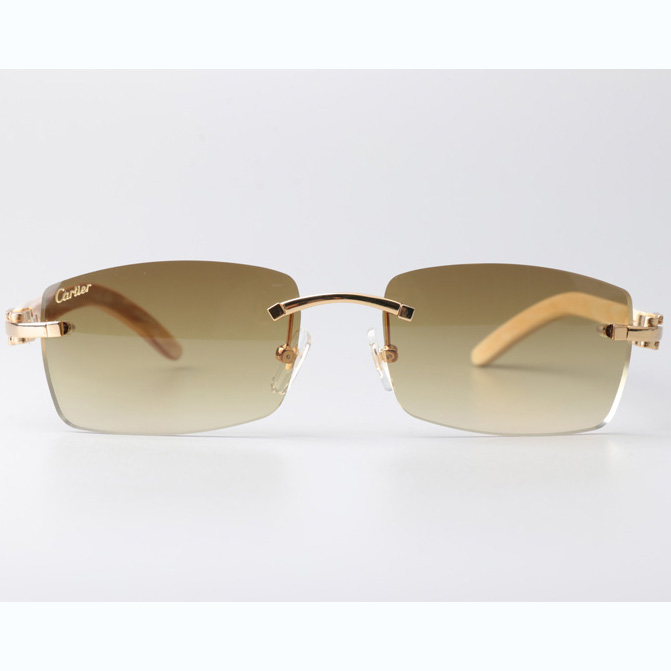 Cartier CT_3524012 White Buffalo Sunglasses In Gold Brown - EUR FASHION