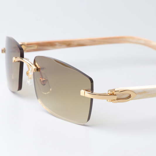 Cartier CT_3524012 White Buffalo Sunglasses In Gold Brown - EUR FASHION