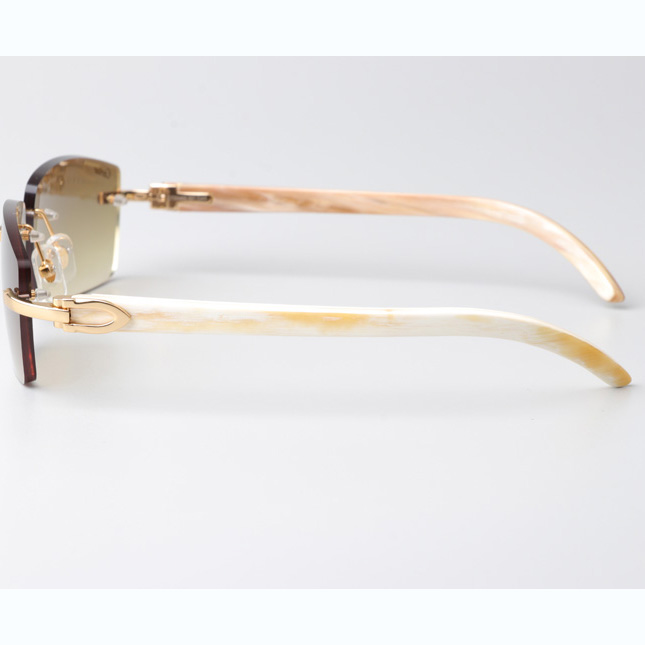 Cartier CT_3524012 White Buffalo Sunglasses In Gold Brown - EUR FASHION