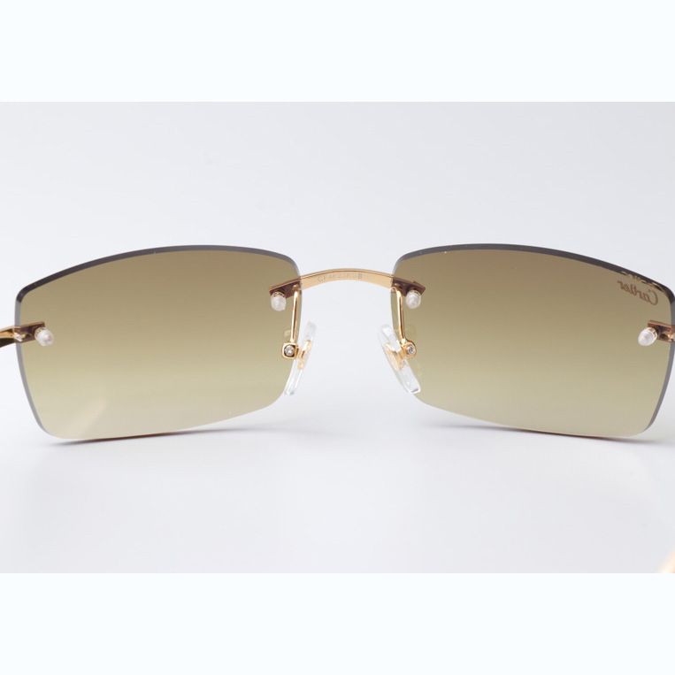 Cartier CT_3524012 White Buffalo Sunglasses In Gold Brown - EUR FASHION