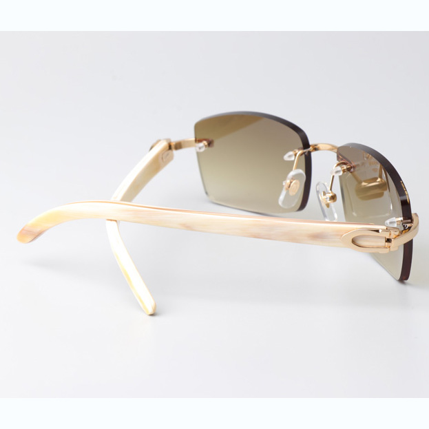 Cartier CT_3524012 White Buffalo Sunglasses In Gold Brown - EUR FASHION