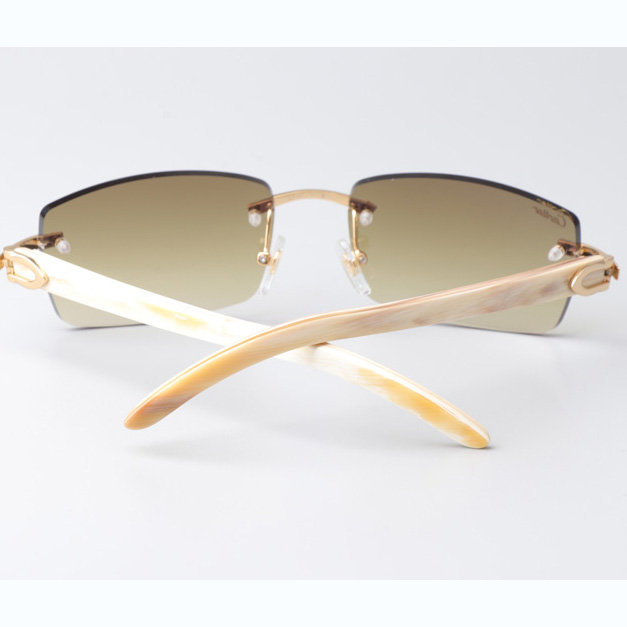 Cartier CT_3524012 White Buffalo Sunglasses In Gold Brown - EUR FASHION