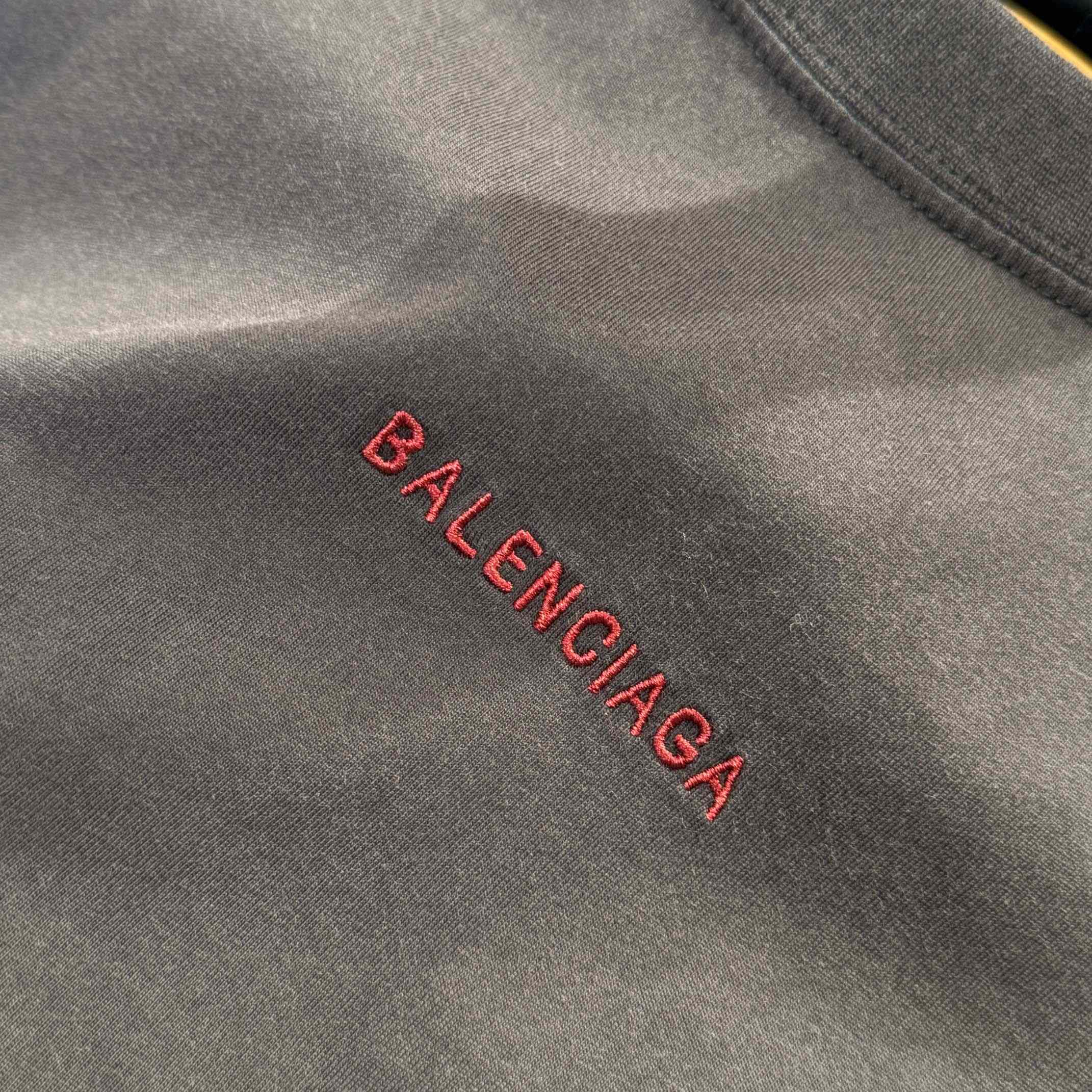 Balenciaga Back T-Shirt Medium Fit in Faded Black /Red - EUR FASHION