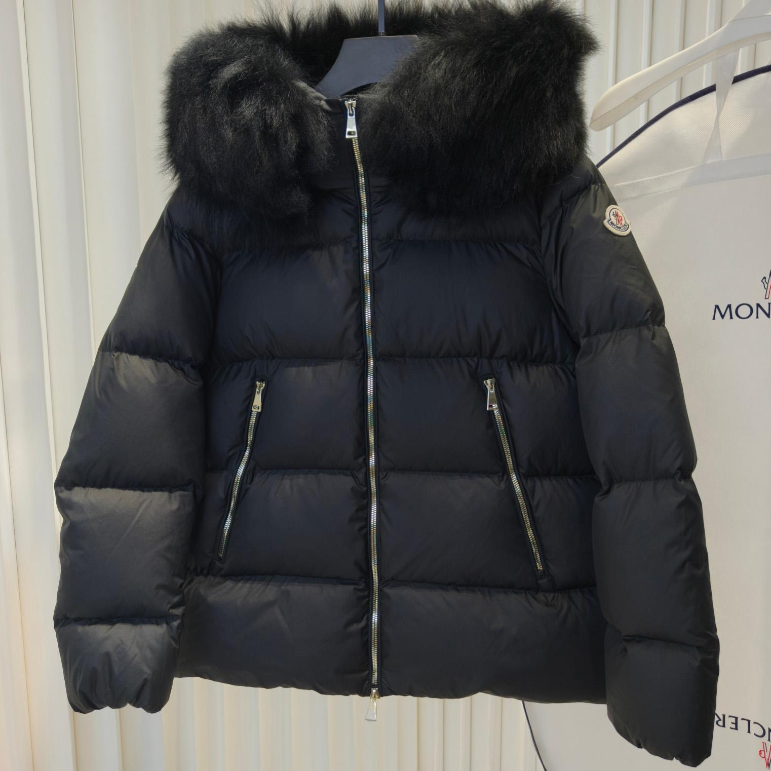 Moncler Laichefur Hooded Shearling-Trimmed Short Down Jacket - EUR FASHION
