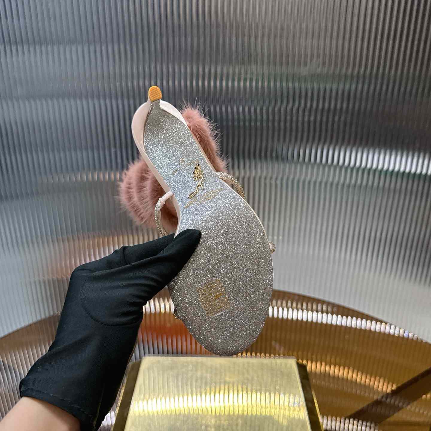 Rene Caovilla Lapin Fur-embellished 95mm Sandal   - EUR FASHION