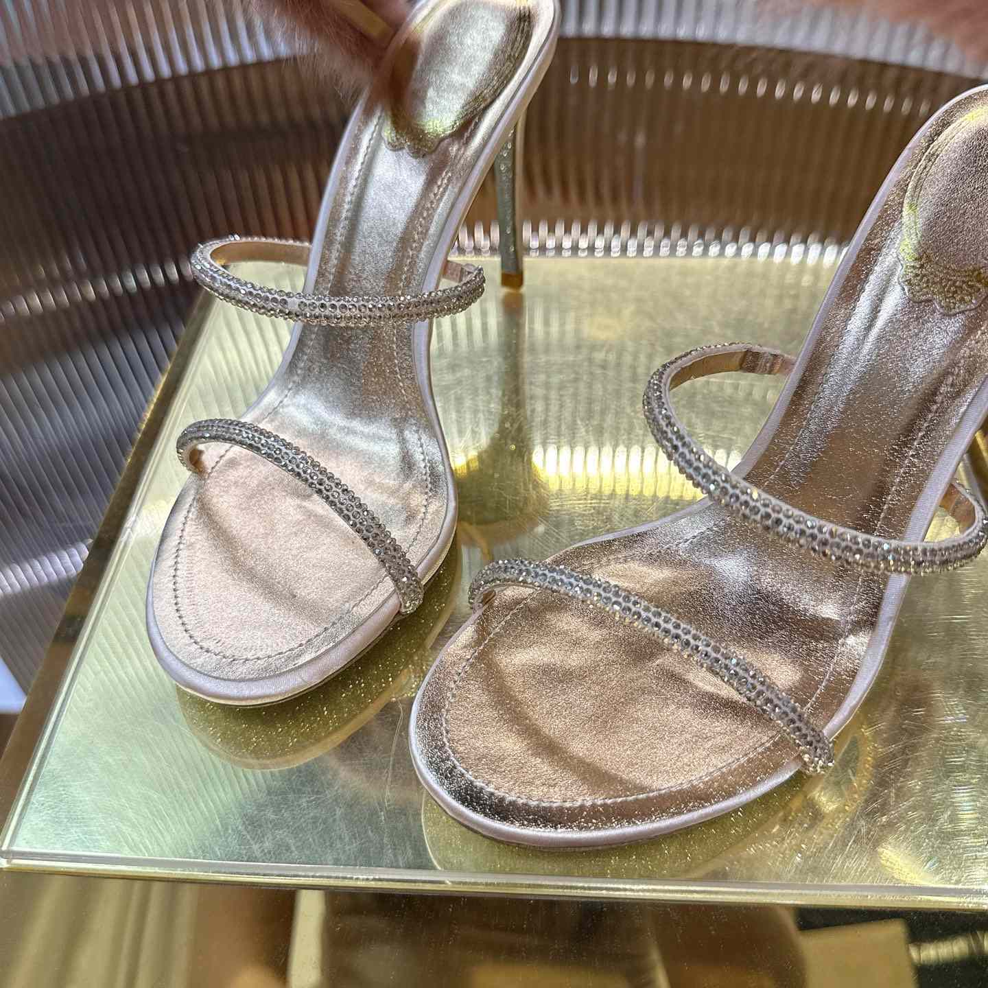 Rene Caovilla Lapin Fur-embellished 95mm Sandal   - EUR FASHION