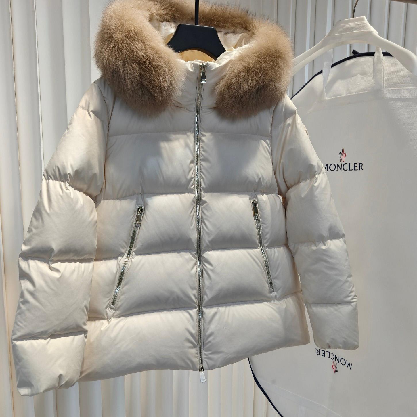 Moncler Laichefur Hooded Shearling-Trimmed Short Down Jacket - EUR FASHION