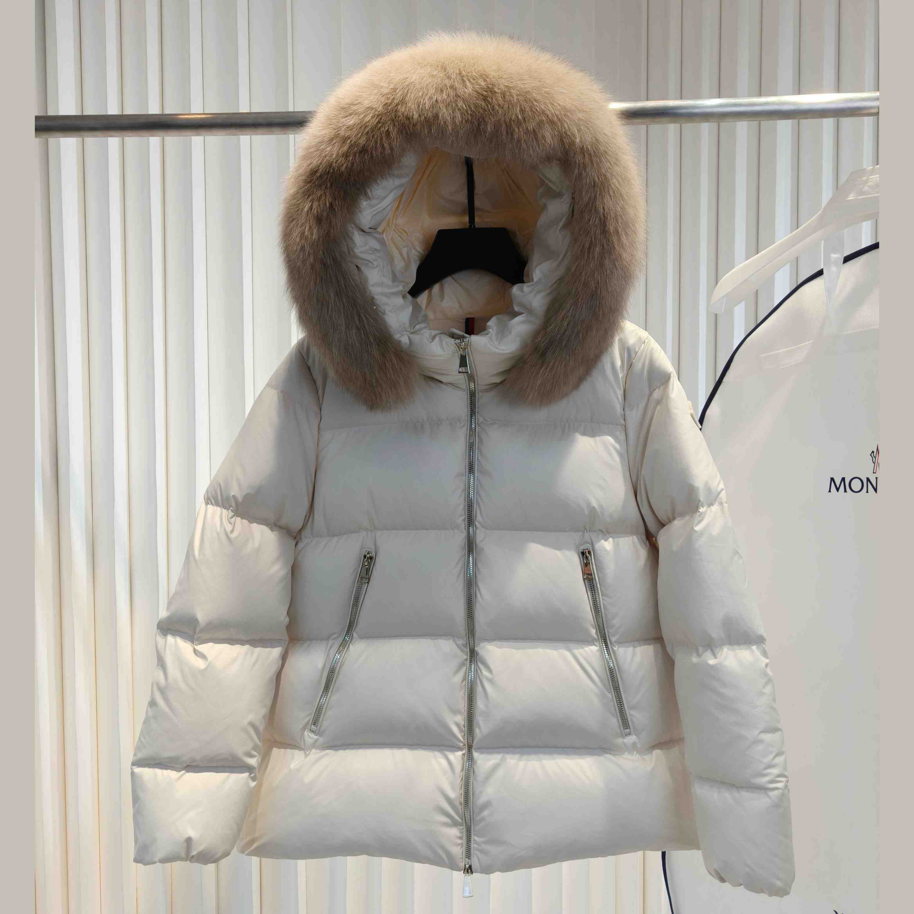 Moncler Laichefur Hooded Shearling-Trimmed Short Down Jacket - EUR FASHION