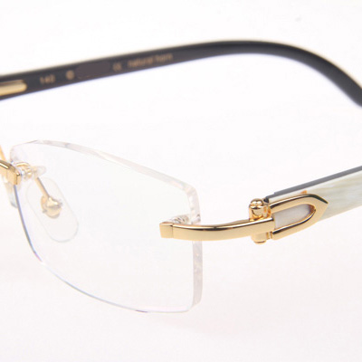 Cartier CT_3524012 White Mix Black Buffalo Eyeglasses In Gold - EUR FASHION