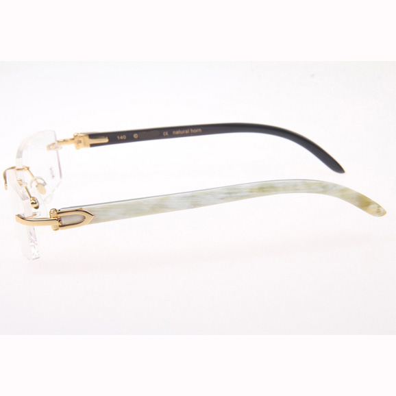 Cartier CT_3524012 White Mix Black Buffalo Eyeglasses In Gold - EUR FASHION