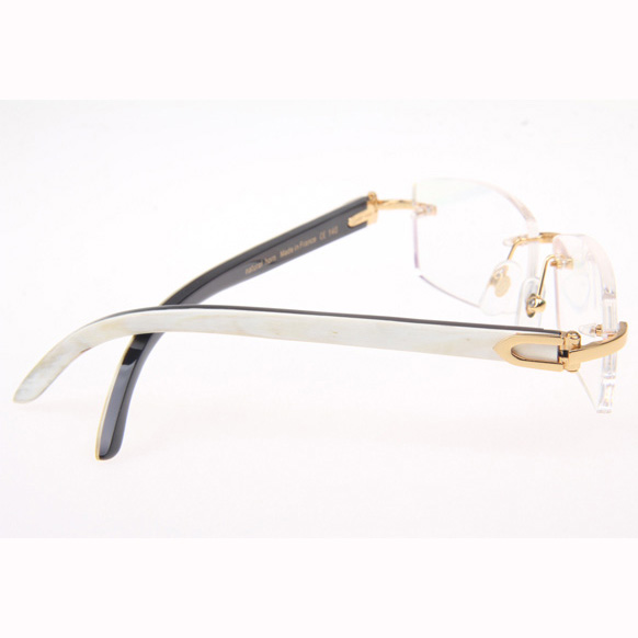 Cartier CT_3524012 White Mix Black Buffalo Eyeglasses In Gold - EUR FASHION