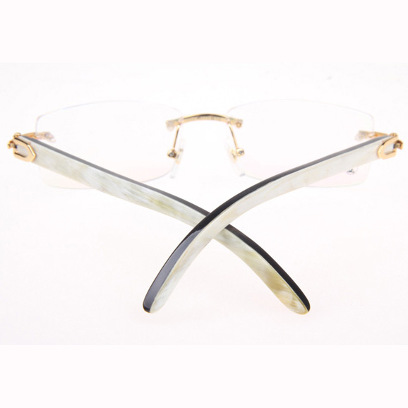 Cartier CT_3524012 White Mix Black Buffalo Eyeglasses In Gold - EUR FASHION