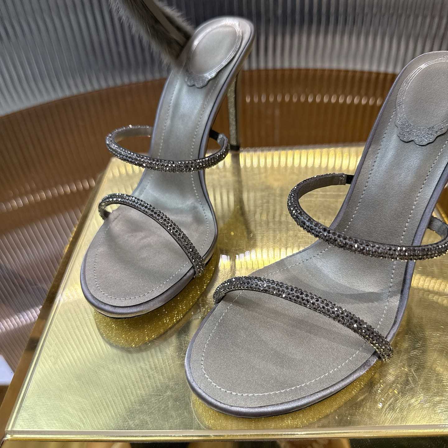 Rene Caovilla Lapin Fur-embellished 95mm Sandal   - EUR FASHION