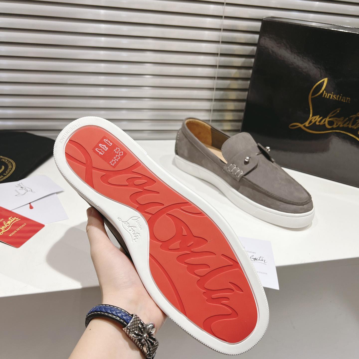 Christian Louboutin Boat Shoes - Reversed nubuck leather - EUR FASHION